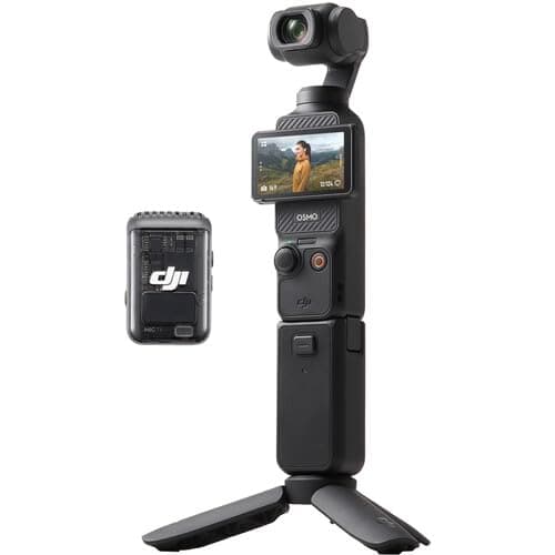 DJI Osmo Pocket 3 Creator Combo, 4K/120fps Video 3-Axis Stabilization, Handheld Vlogging Camera with Rotatable Touchscreen Mic 2 (CP.OS.00000302.01) + 64GB Memory Card + Camera Bag + More thumbnail 2