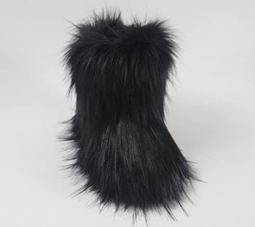 Gegefur Girls Boys Kids Faux Fur Boots Furry Fuzzy Fluffy Warm Winter Snow Boots Flat Shoes Outdoor thumbnail 7