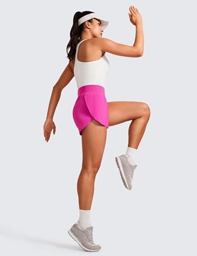 CRZ YOGA High Waisted Split Running Shorts for Women 3" - Comfy Mesh Liner for Workout Athletic GymTrack Quick Dry Hibiscus Purple XX-Small thumbnail 3