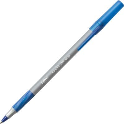 BIC Round Stic Grip Xtra Comfort Ballpoint Pen, Blue Ink, 12-Count | Long-lasting Performance, Smooth Writing, Soft-touch Barrel, Superb Comfort and Control thumbnail 4