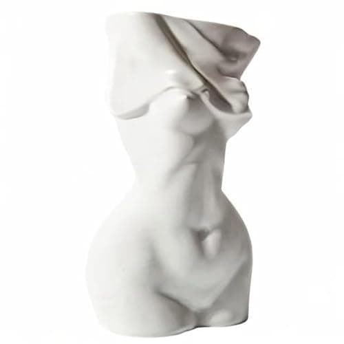 Female Body Vase - Elegant Vase for Flowers, Luxury Home Décor Vase, Woman Body Sculpture, Artistic Plant Vase, Modern Body Planter for Women’s Home Décor - White thumbnail 7