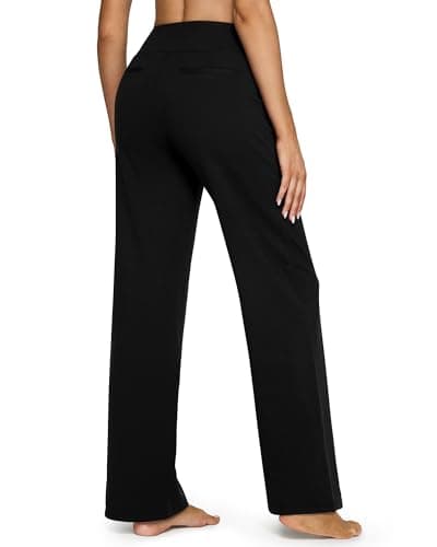 G4Free Petite Wide Leg Pants for Women Yoga Dress Pants with Pockets Straight Leg Sweatpants Stretch Business Casual Work Pants(Black,XXS,Petite) thumbnail 6