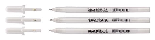SAKURA Gelly Roll Basic White Gel Pen Set of 3, Assorted Sizes | Opaque Pens for Highlights, Drawing & Crafts thumbnail 3