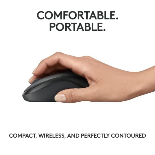 Logitech M240 Silent Bluetooth Mouse, Wireless, Compact, Portable, Smooth Tracking, 18-Month Battery, for Windows, macOS, ChromeOS, Compatible with PC, Mac, Laptop, Tablets - Graphite thumbnail 5