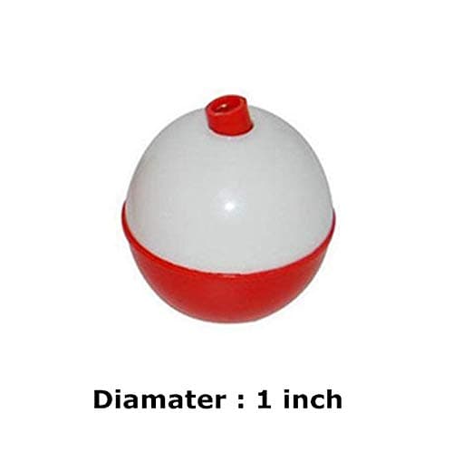 50Pcs Fishing Bobbers Floats,1 inch Hard ABS Bobber for Fishing Snap-on Round Fishing Floats Red and White Fishing Bobbers Bobs Fishing Party Decorations thumbnail 2
