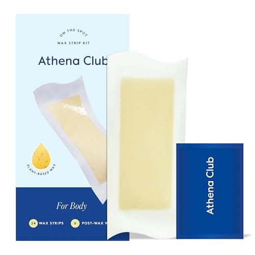 Athena Club Body Wax Strips for Women, Gentle Hair Removal for Sensitive Skin, No Heat Required, Vegan Wax Strips with Post-Wax Wipes, 24 Strips - Image 1