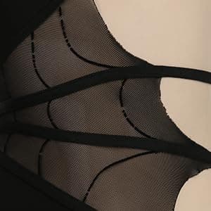 MEOWCOS Damen Einteiler Badeanzüge Gothic Badeanzug Neckholder Mesh Cutout Einteiler Badeanzug Einteiler Bademode thumbnail 5