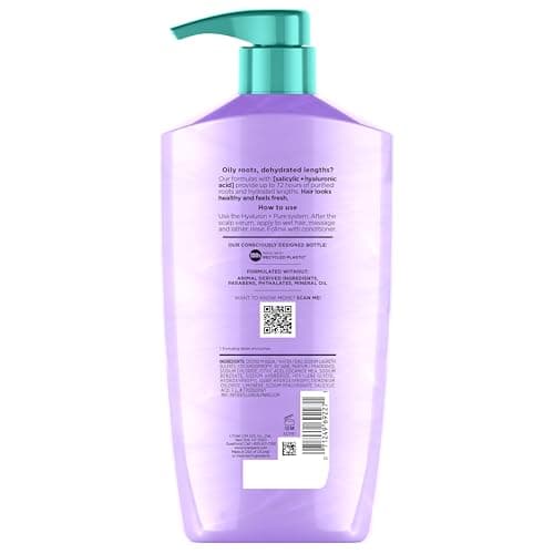 L'Oreal Paris Elvive Hyaluron + Pure 72H Purifying Shampoo for Oily Hair, Clarifying Shampoo with Salicylic Acid and Hyaluronic Acid, 28 Fl Oz thumbnail 12
