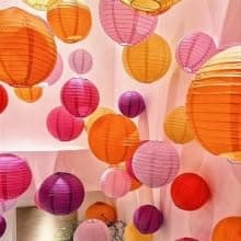 Capesaro Pink Orange Paper Lanterns Decorative 15pcs Party Hanging Decorations for Bachelorette Wedding Birthday Baby Shower Graduation Anniversary Themed Room Decor thumbnail 3