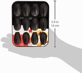 Ibili 820502 Plaque de 12 madeleines, Acier, Noir, 25,9 x 20,9 x 1,4 cm thumbnail 3