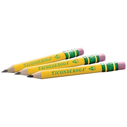 Ticonderoga My First Half-Size Wooden Pencils, Large Triangle-Barrel Pre-Sharpened #2 (HB) Short 4.5" Yellow Pencils with Erasers, Yellow, 12/Pack thumbnail 8