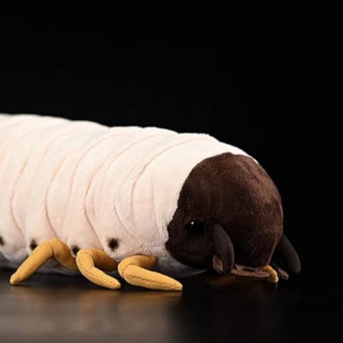 Realistic Grub Plush - 13.7'' Caterpillar Worm Stuffed Animal, Insects Lovers, and Collectors thumbnail 3