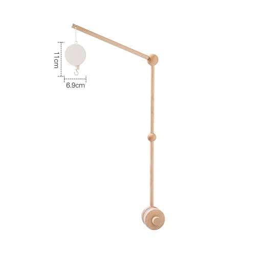 Mobile Musical en Bois avec Support Réglable et Boîte à Musique Décoration de Berceau Garçon et Fille (Beige) thumbnail 5