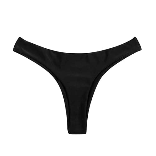 SherryDC Women's Sexy Cheeky Thong Brazilian Cut Low Rise High Leg Bikini Bottom thumbnail 3