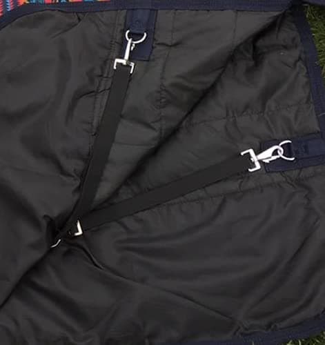 TECH EQUESTRIAN Horse Fly Sheet with Neck | Horse Combo Flysheet with Neck | Horse Summer Sheet with Hood (Zebra-Turq, 76) thumbnail 4