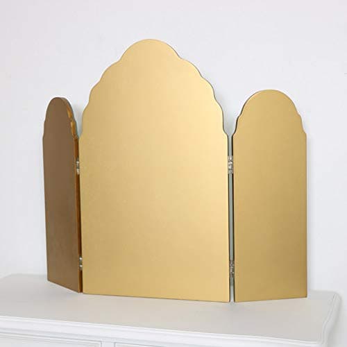 Melody Maison Antique Gold Arched Triple Vanity Mirror 60cm x 72cm thumbnail 4
