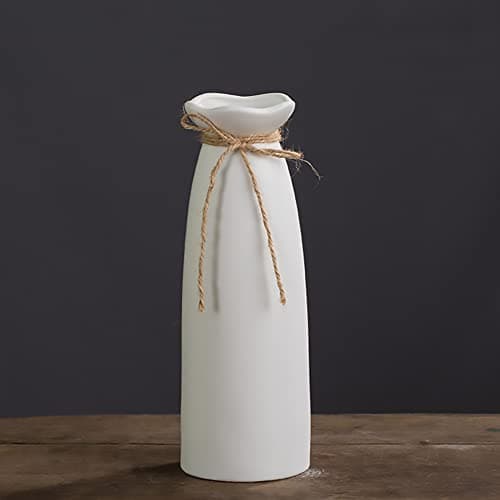 White Ceramic Vase-Flower Vase Dried Flower Vase for Modern Home Decor, Fit for Foyer Living Room Fireplace Bedroom Kitchen,Decent Gift, 8.27" H thumbnail 5