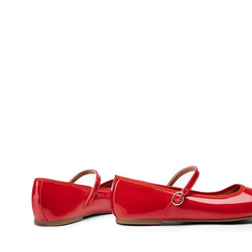 DREAM PAIRS Women's Ballet Flats Mary Jane Shoes, Round Toe Comfortable Dressy Casual Slip-on Work Daily Soft Flat Shoes,Size 9,Red-Pat,SDFA2441W thumbnail 5
