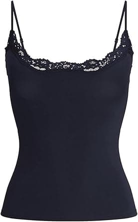 Starrylion Padded Lace Cami Top Double Lined Sexy Tank Top Spaghetti Strap Club Party Shirt thumbnail 2