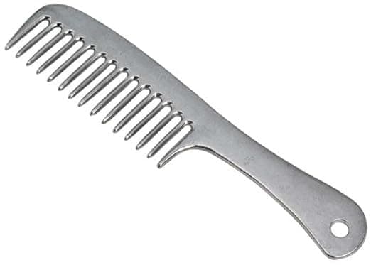 MPMH Premium Aluminum Horse Mane and Tail Comb, 9 Inches, Professional Metal Grooming Tool, Silver - Image 1