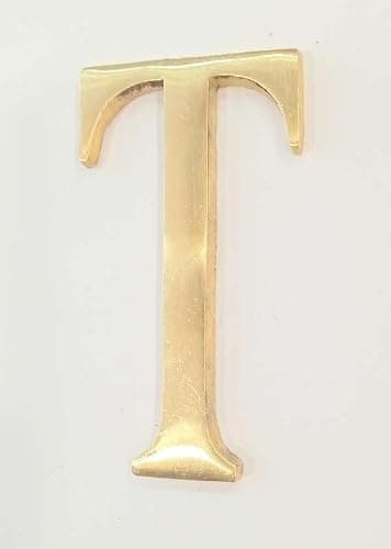 Brass Polish Gold Letter T Sticker Self Adhesive for Scrapbooking, Personalised Headings and Home Decor Projects 150 mm (6 inch) Set of 1 - Image 1