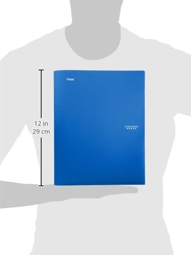 Five Star 2 Pocket Folder, Stay-Put Folder, Plastic Colored Folders with Pockets & Prong Fasteners, for Home, School Supplies & Home Office, 11” x 8-1/2”, Blue (72115) (Pack of 2) thumbnail 3