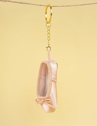 Daydance Girls Women Ballet Shoe Pedant Pink Point Shoe Keychain Decoration for Dancer, Ballerina Backpack, Dance Bags thumbnail 3