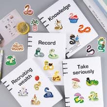 Macaroon Snake Stickers for Party Favors,50 PCS Cartoon Animals Cute Style Scrawl Stickers for Water Bottle Laptop Phone Luggage Guitar Bicycle,Waterproof Vinyl Stickers for Teens Girls Children thumbnail 2