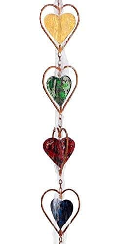 Ancient Graffiti Multicolor Heart Rain Chain, 4" x 96" x 4" thumbnail 3