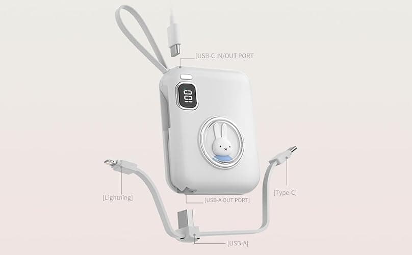 MIPOW x Miffy 20W Power Bank w/Smart Magic Dual Cables (White-Blue) thumbnail 2