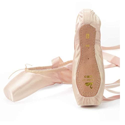 Nexete Professional Vanassa Ballet Pointe Shoes Satin Dance Slipper Flats with Toe Pad & Ribbon,Leather Sole,Resilient Shank Able to Reach Full Pointe for Girl Women thumbnail 4