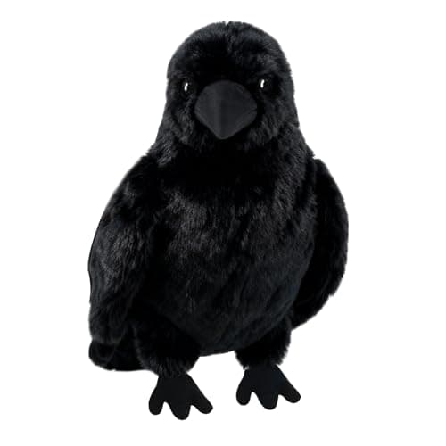 FestiGlow 1 PCS Realistic Crow Plush, Black Crow Stuffed Animal Plush, Realistic Raven Prop, Soft Little Bird Raven Stuffed for Christmas Birthday Gifts Halloween Party Home Decor 9.84 - Image 1