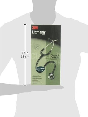 3M Littmann Classic II Pediatric Stethoscope, 2153, Stainless Steel Rainbow-Finish Chestpiece, 28" Caribbean Blue Tube, Brass Stem, and Headset thumbnail 3