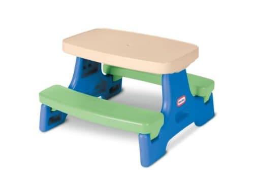 Little Tikes Easy Store Jr. Picnic Table with Umbrella - Blue / Green thumbnail 4