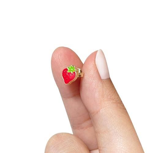 LUV HER The World of Strawberry Shortcake Hypoallergenic Earrings for Girls Ages 4+ - Safe Stud Styles - Jewelry Gift for Sensitive Ears & Cartoon Lovers, 6 Pairs thumbnail 3