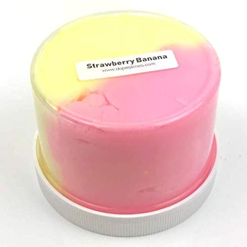 Strawberry Banana (8 fl/oz) - Scented Cloud Textured Slime - Handmade in USA - Dope Slimes - Pink/Yellow thumbnail 9