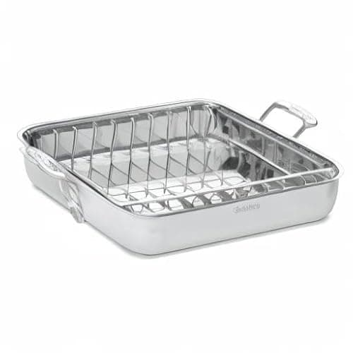 Cuisinart 16-Inch Roaster, Chef's Classic Rectangular Roaster with Rack, Stainless Steel, 7117-16URP1 thumbnail 5