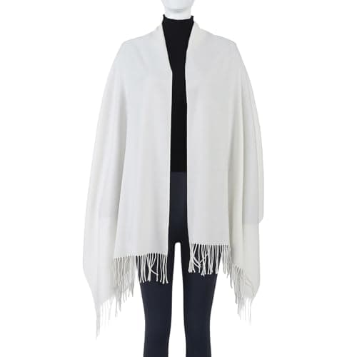 TUSHUSTY Scarf for Women Winter Pashmina Feel Shawl Wraps Softest Warm Blanket Oversized Scarves Evening Dress Wraps White thumbnail 2