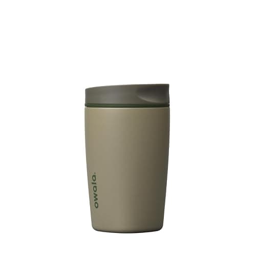 Owala SmoothSip Slider Insulated Stainless Steel Coffee Tumbler, Reusable Iced Coffee Cup, Hot Coffee Travel Mug, BPA Free 12 oz, Off Road - Image 1