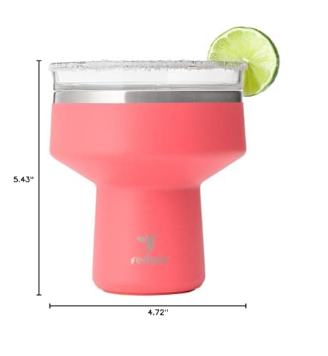 REDUCE Saltini 16 oz Cocktail Tumbler - Insulated Margarita Tumbler with Lid - Keeps Drinks Cold for 10 Hours - 360 Sippable Martini Glass Alternative - Shatterproof, Perfect for Parties - Daiquiri thumbnail 8