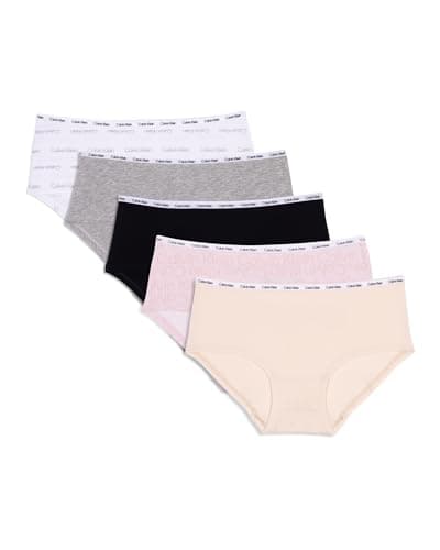 Calvin Klein Kids Girls' Modern Cotton Hipster Underwear 5-Pack, Ck Logo Play, Medium - Image 1