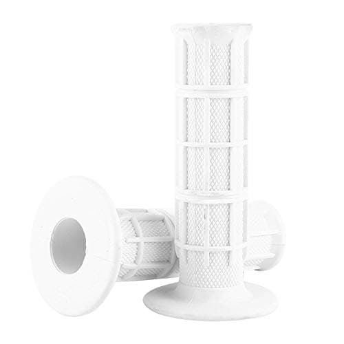 Rubber Motorcycle Grips, 22mm 7/8" Scooter Grips Handlebar Hand Grips with 4 Colors for Most Motorcycle, Dirt Bike, Pit Bike Handlebar, 1 Pair - White
