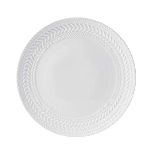Pfaltzgraff Josephine 24-Piece Dinnerware Set, Porcelain Dish Set with Embossed Basket Weave Design, Service for 8, White Plates and Bowls Sets, Microwave and Dishwasher Safe thumbnail 8