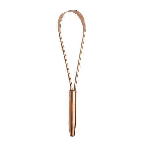 HealthAndYoga™ qLoop Copper Tongue Cleaner - Easy One Hand Use - Larger Surface Coverage - Ayurvedic Copper Health for Fresh Breath and Total Oral Hygiene (Single) - Image 1