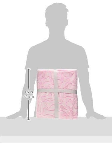 Bone Dry Embossed Bone Print Pet Blanket, Pink, 36x48" thumbnail 9