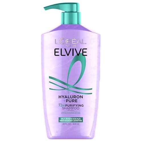 L'Oreal Paris Elvive Hyaluron + Pure 72H Purifying Shampoo for Oily Hair, Clarifying Shampoo with Salicylic Acid and Hyaluronic Acid, 28 Fl Oz thumbnail 2