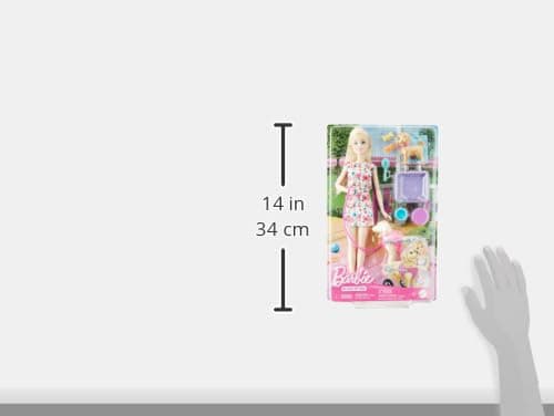Barbie Doll with 2 Toy Dogs & Pet Accessories, 1 Pup in a Removable Wheelchair with Rolling Wheels, 10+ Piece Set thumbnail 2
