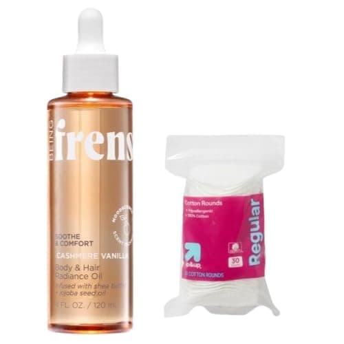 Being Frenshe Cashmere Vanilla BODY AND HAIR RADIANCE OIL | Shea Butter with Jojoba and Radiance Oil for Dry Skin & Hair, 4 fl oz | Comes With Makeup Removal Pads Gift thumbnail 2