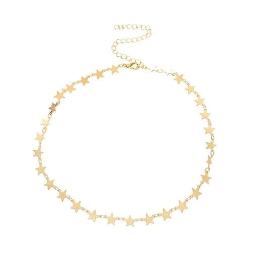 Blue Drop Gold Plated Star Necklace For Women Star Choker Necklace Simple Statement Jewelry Gift - Image 1