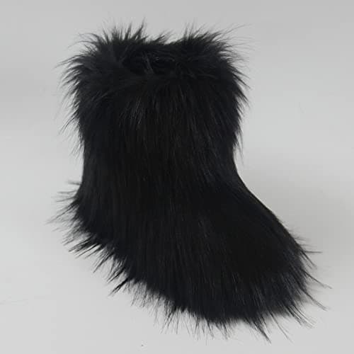 Gegefur Girls Boys Kids Faux Fur Boots Furry Fuzzy Fluffy Warm Winter Snow Boots Flat Shoes Outdoor thumbnail 3